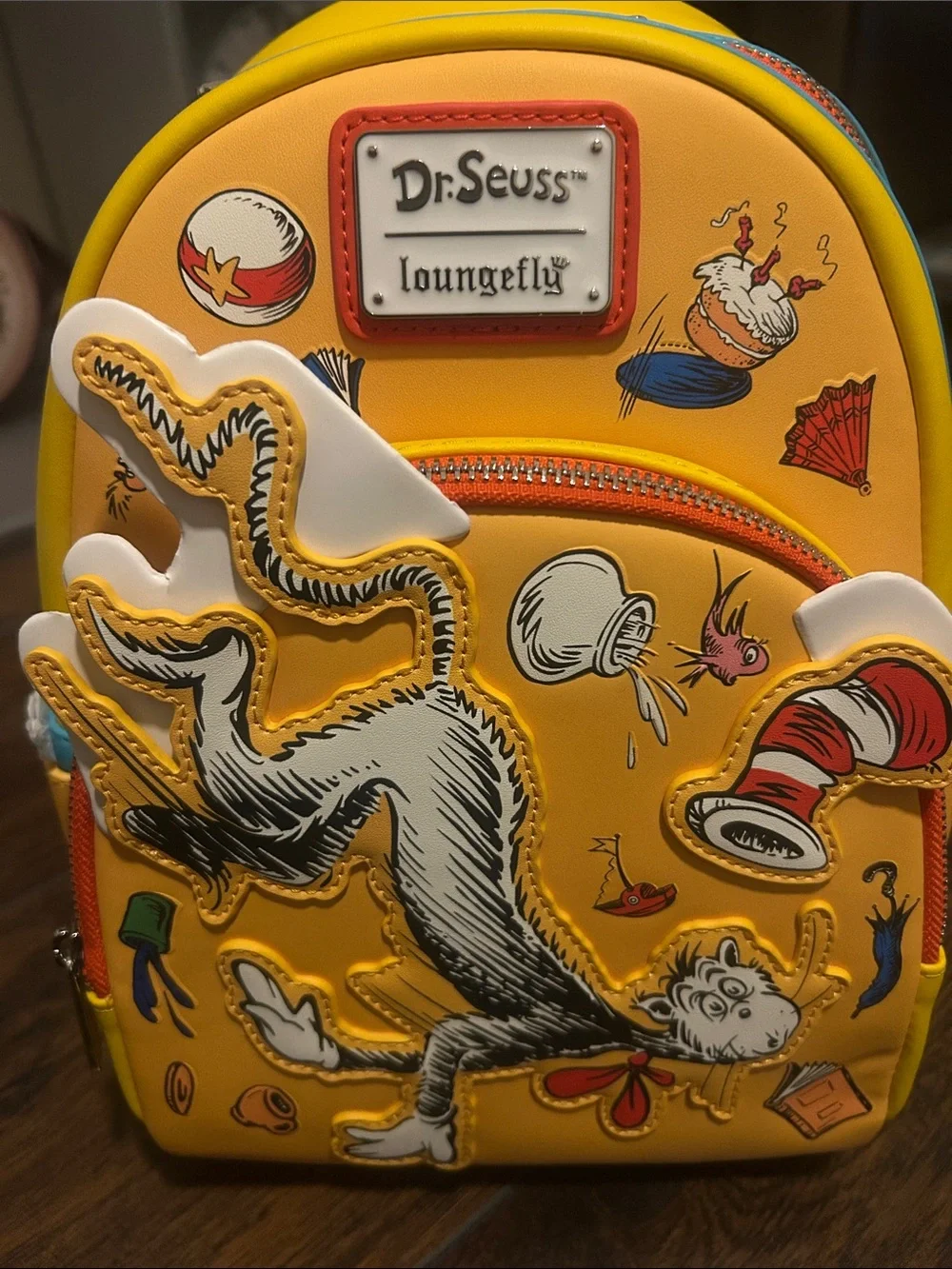 Loungefly Yellow Dr. Seuss Cat in the Hat Mini Backpack